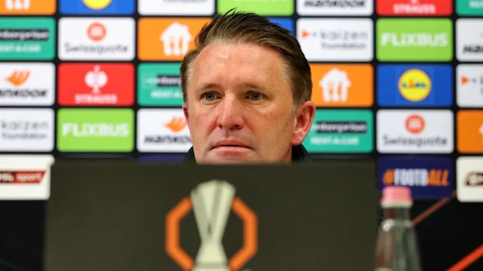 Ferencvaros manager Robbie Keane during a UEFA Europa League press conference