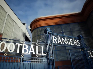 Gate at Ibrox Stadium in Glasgow, home ground of Scottish Premiership club Rangers FC.