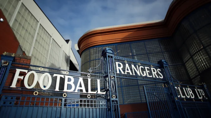 Gate at Ibrox Stadium in Glasgow, home ground of Scottish Premiership club Rangers FC.