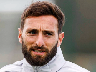 Graeme Shinnie of Aberdeen in pre-match training for the Dons.