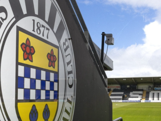 The badge of St Mirren inside of The SMiSA Stadium, home ground of the club.