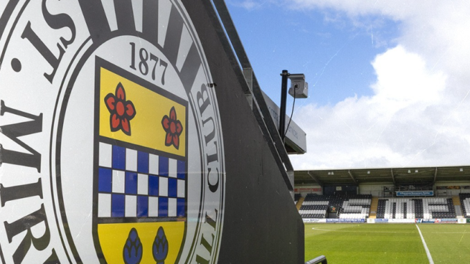 The badge of St Mirren inside of The SMiSA Stadium, home ground of the club.